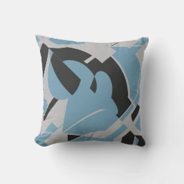 Cojín Decorativo Gris azul claro negro negrita Swift Art Resumen