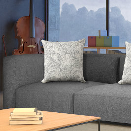 Cojín Decorativo Gris barroco de la hoja de Acanthus