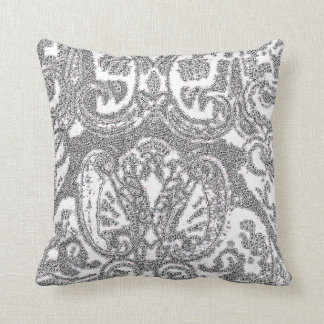 Cojín decorativo gris blanco/Coussin de Paisley