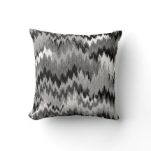 Gris blanco negro dentado de Chevron Ikat el |