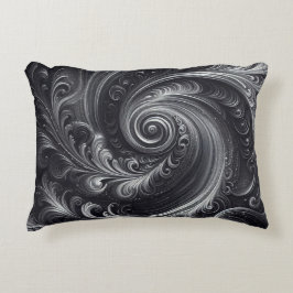 Cojín Decorativo Gris blanco negro Resumen Moderno Swirl sencillo