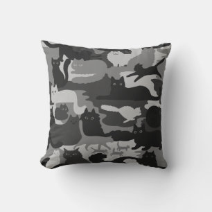 Cojín Decorativo Gris Camuflaje Gris Gris Gatitos Gris Gatitos Camo
