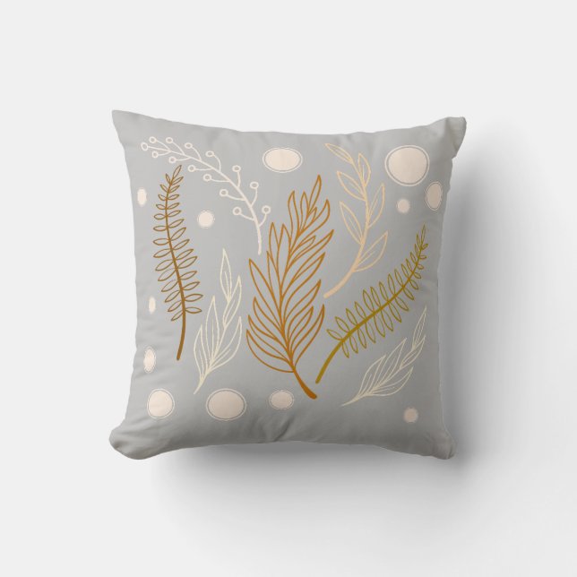 Cojín Decorativo Gris claro beige marrón simple (Anverso)