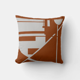 Cojín Decorativo Gris claro en resumen geométrico de roya de ladril