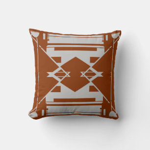 Cojín Decorativo Gris claro sobre el mosaísmo simétrico de óxido de