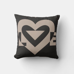 Cojín Decorativo Gris de amor sobre negro