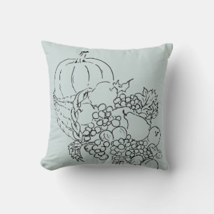 Cojín decorativo gris de calabaza de cosecha otoña