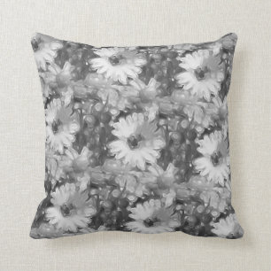 Cojín decorativo gris de la margarita