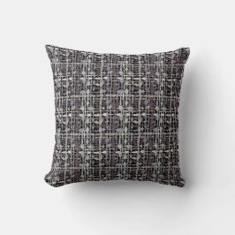 Cojín Decorativo Gris de tela de tejido ondulado