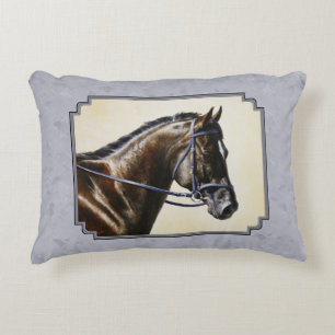 Cojín Decorativo Gris del caballo deportivo de Dark Bay