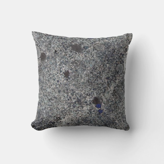 Cojín Decorativo Gris del granito con el detalle azul (Anverso)