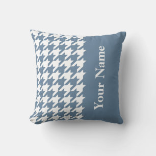 Cojín Decorativo Gris Francés Elegante Houndstooth con nombre