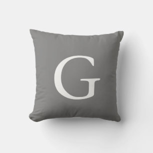 Cojín Decorativo Gris Monogramado