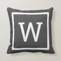 Gris monogramo de borde gráfico preppy