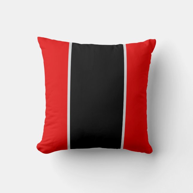 Cojín decorativo gris negro rojo (Anverso)