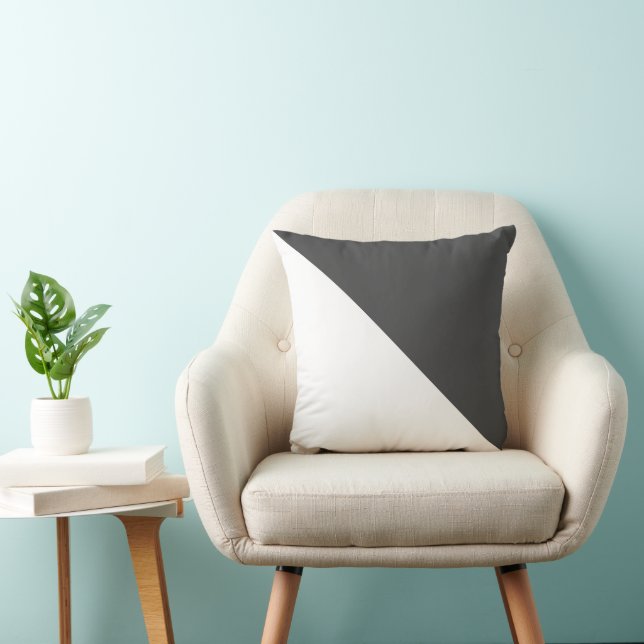 Cojín decorativo gris oscuro de dos tonos diagonal (Silla)