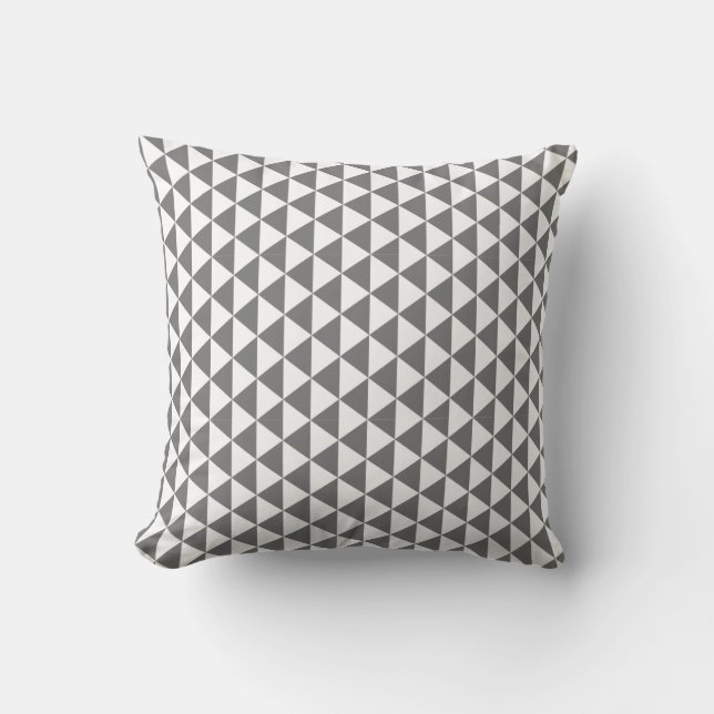 Cojín Decorativo Gris plateado geométrico (Anverso)