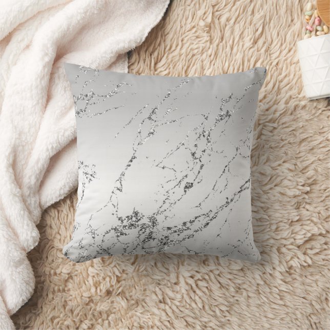 Cojín Decorativo Gris Plateado Glitzy Falso Brillo (Manta)