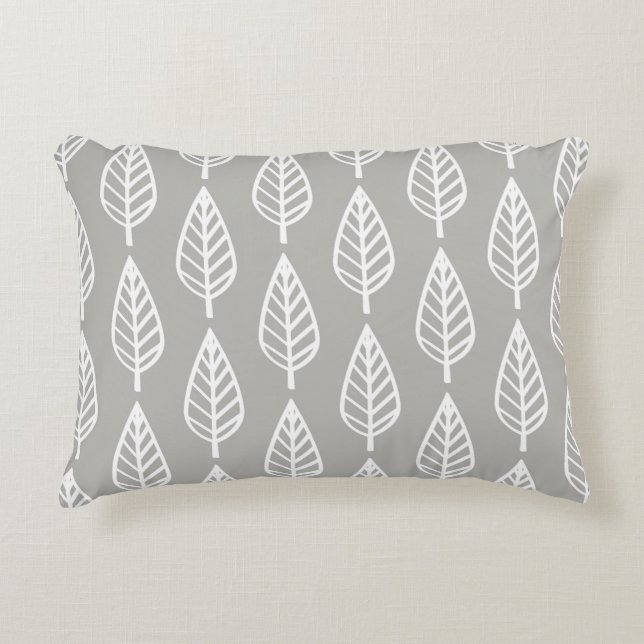 Cojín Decorativo gris plateado / gris y blanco (Anverso)