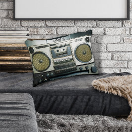 Cojín Decorativo Gris Retro Boombox