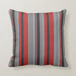 Cojín Decorativo Gris rojo y raya negra