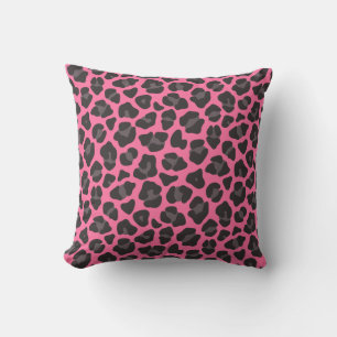 Cojín Decorativo Gris rosa de impresión Leopardo