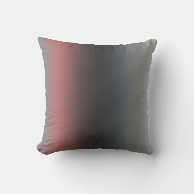 Cojín Decorativo Gris, rosa, gradiente negro, Ombre. (Anverso)