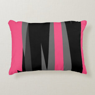 Cojín Decorativo gris rosa y abstracto negro