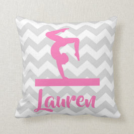 Cojín decorativo gris rosado de la gimnasia