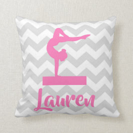 Cojín decorativo gris rosado de la gimnasia