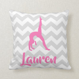 Cojín decorativo gris rosado de la gimnasia