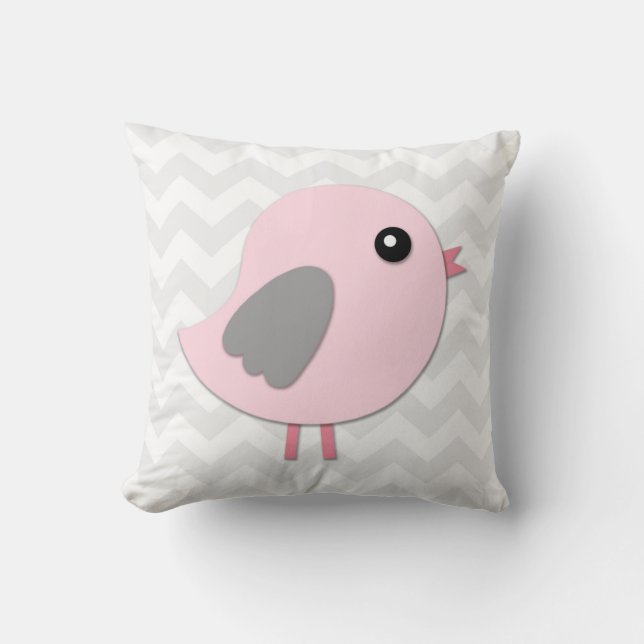 Cojín decorativo gris rosado del cuarto de niños (Anverso)