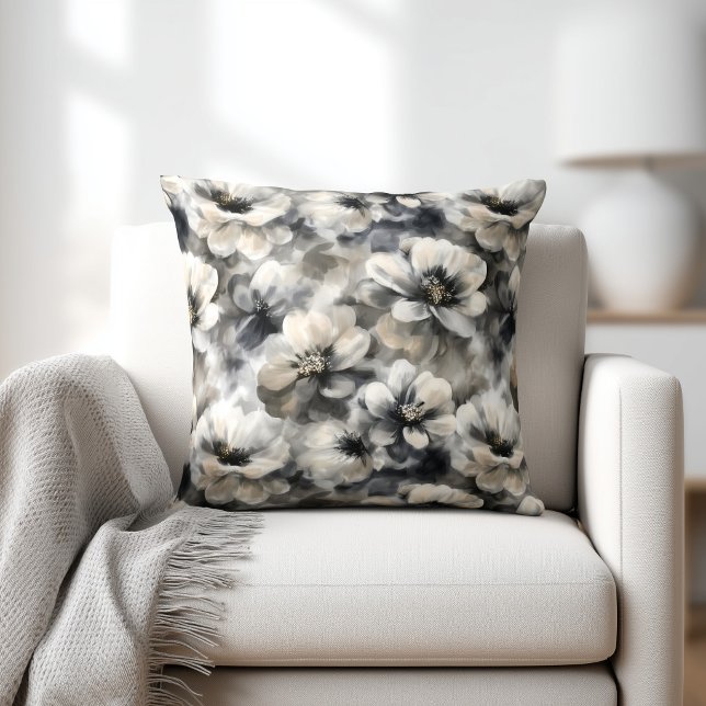Cojín Decorativo Gris rústico y floral beige (Subido por el creador)