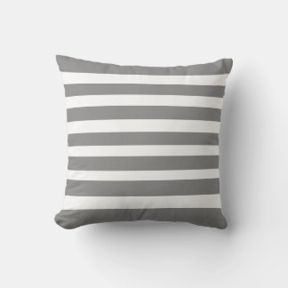 Cojín decorativo gris y blanco clásico de rayas