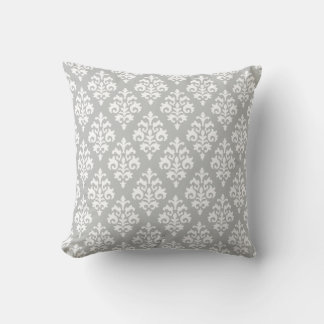 Cojín decorativo Gris y Blanco Damasco moderno