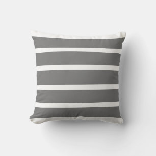 Cojín Decorativo Gris y blanco de las bandas mínimas en la oficina