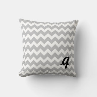 Cojín Decorativo Gris y franja blanca de chevron