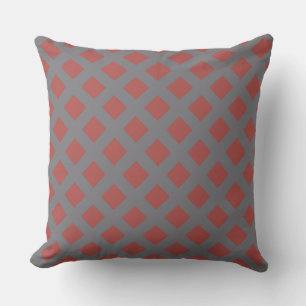 Cojín Decorativo Gris y Red Checkered