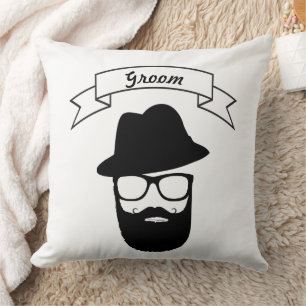 Cojín Decorativo Groom Hipster Glasses Gorra Manillar Mustache Bebi