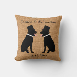 Cojín Decorativo Grooms Black Labradors Personalizada Gay Boda