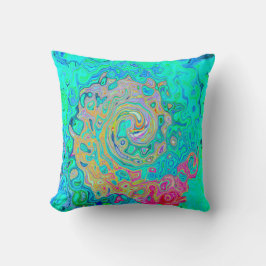 Cojín Decorativo Groovy Abstract Retro Arcoiris Liquido Swirl