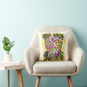 Cojín Decorativo Groovy Da Una Oportunidad a la Paz