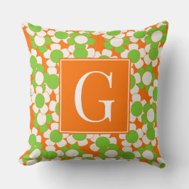 Cojín Decorativo Groovy Daisy Toss - Lima, Naranja y Blanco