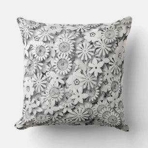 Cojín Decorativo Groovy Flowers Garden Monocrome