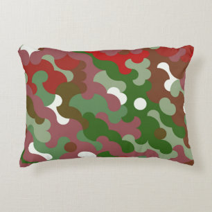 Cojín Decorativo Groovy Funky Retro Boho Navidades rojos y verdes