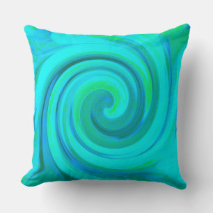 Cojín Decorativo Groovy Guay Resumen Aqua Liquid Art Swirl