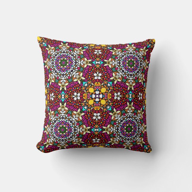 Cojín Decorativo Groovy Heavenly Flower Power Throw Pillow (Anverso)