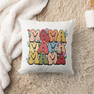 Cojín Decorativo Groovy "Mama" con flores silvestres