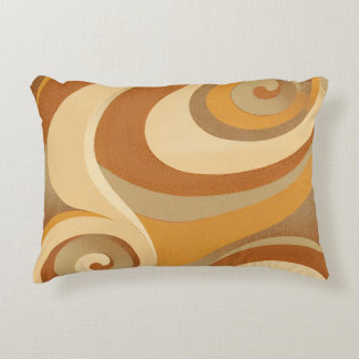 Cojín Decorativo Groovy Naranja Gold Brown Mid Century Moderno