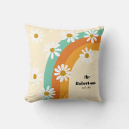 Cojín Decorativo Groovy Rainbow 1970 Style Boho personalizado